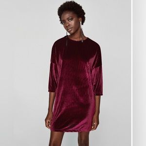 Zara Velvet Burgundy dress. Women’s size Small.
